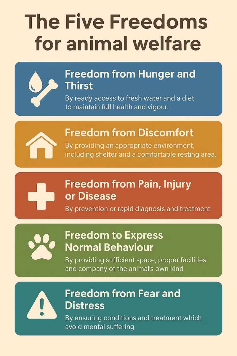 5 freedoms of animal welfare
